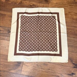 Louis Vuitton Monogram Silk Scarf Brown Neutral
